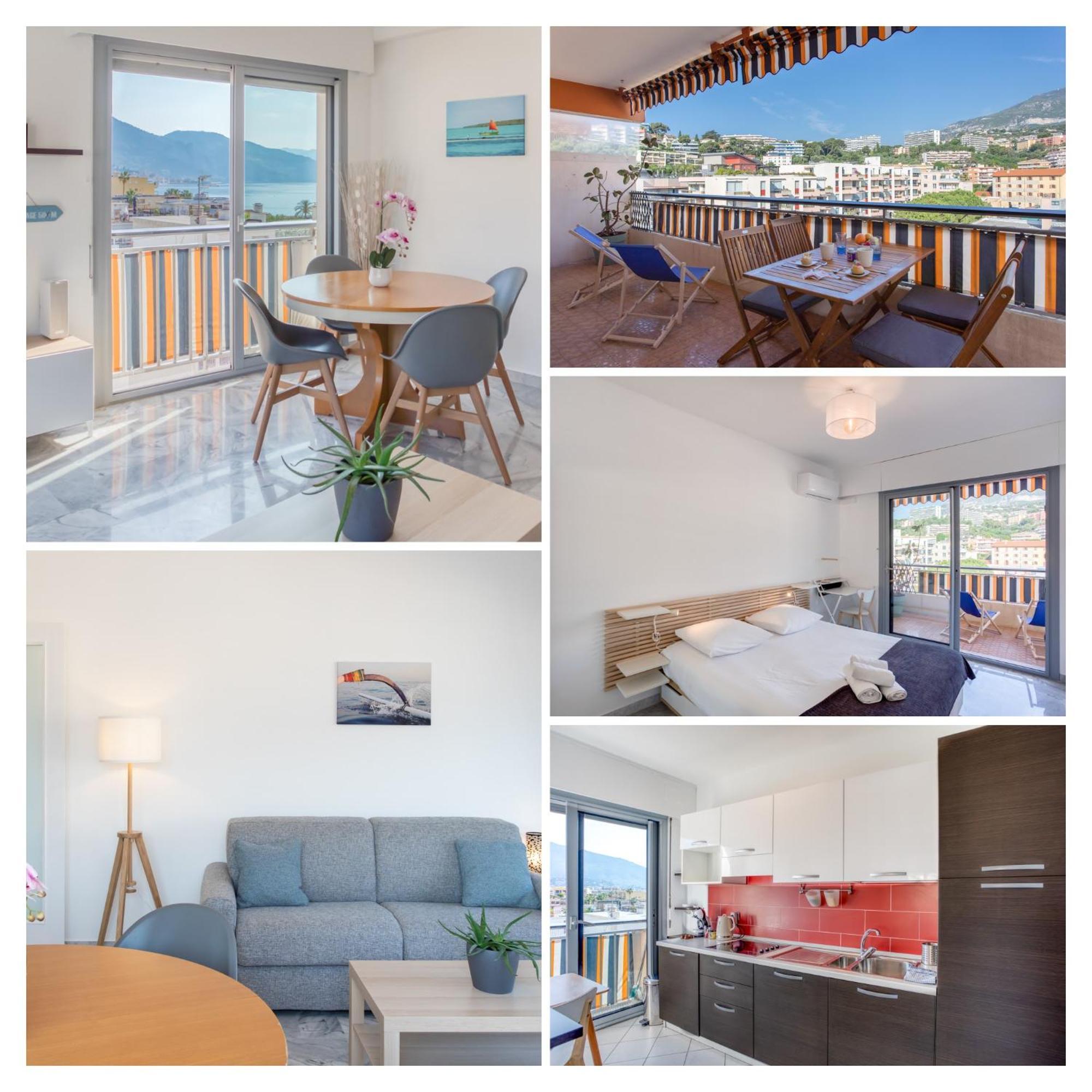 Apartment La Perle 2p Vue Terrasse 2 Mins Garage Clim *
